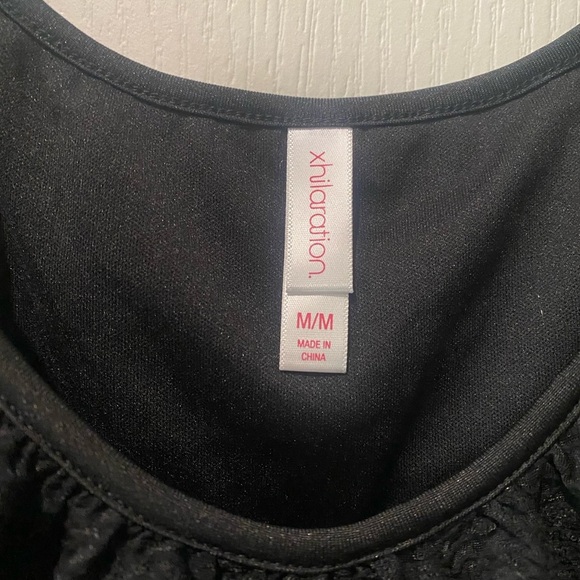 XHILARATION Black Lace Camisole open shoulder top Size Medium NWT - Picture 2 of 6